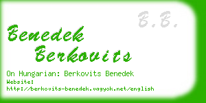 benedek berkovits business card